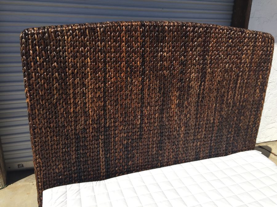 Woven Headboard With Bed Frame And Queen Size Memory Foam Mattress [Photo 2]