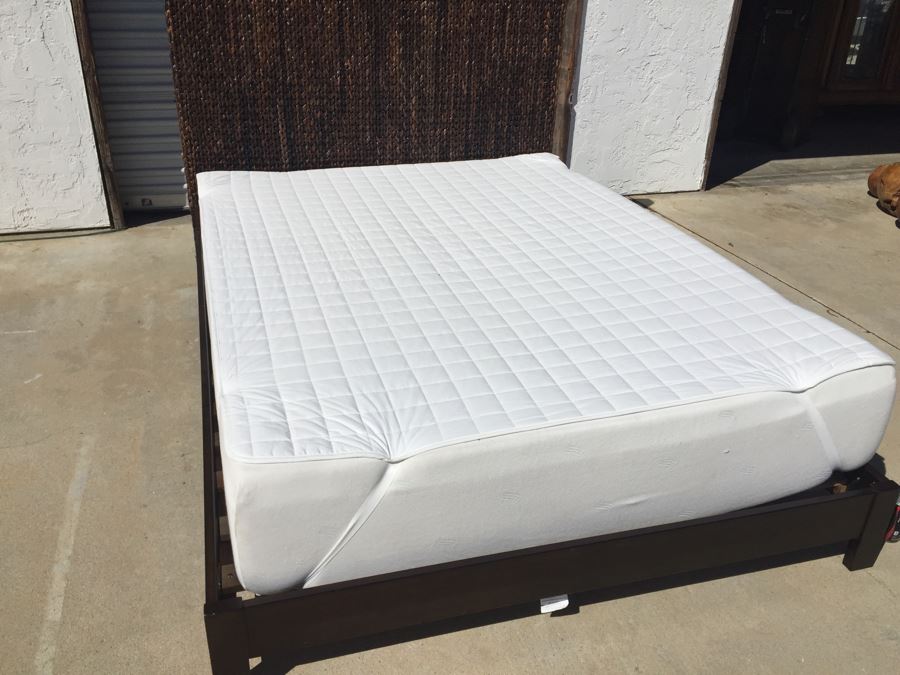 Woven Headboard With Bed Frame And Queen Size Memory Foam Mattress [Photo 5]