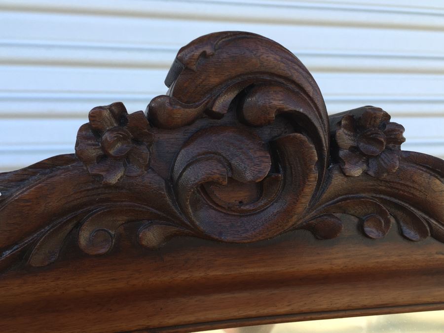 Nice Antique Serpentine Front Dresser With Mirror [Photo 8]