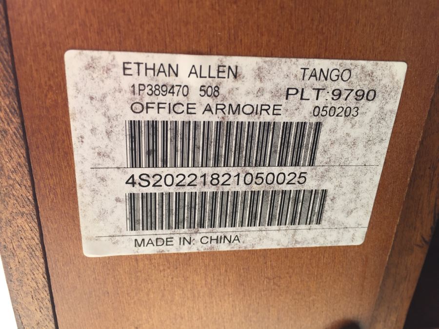 Ethan Allen Armoire Entertainment Cabinet With Pocket Doors [Photo 14]