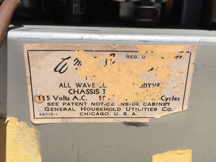 Rare Art Deco Grunow Tube Radio With Teledial Model No. 1067 Wooden Cabinet [Photo 17]