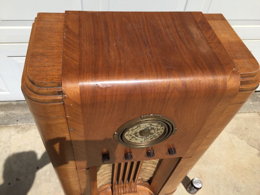 Rare Art Deco Grunow Tube Radio With Teledial Model No. 1067 Wooden Cabinet [Photo 5]