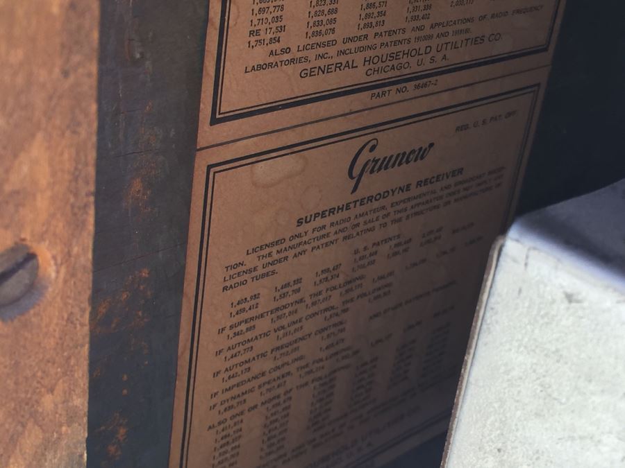 Rare Art Deco Grunow Tube Radio With Teledial Model No. 1067 Wooden Cabinet [Photo 26]