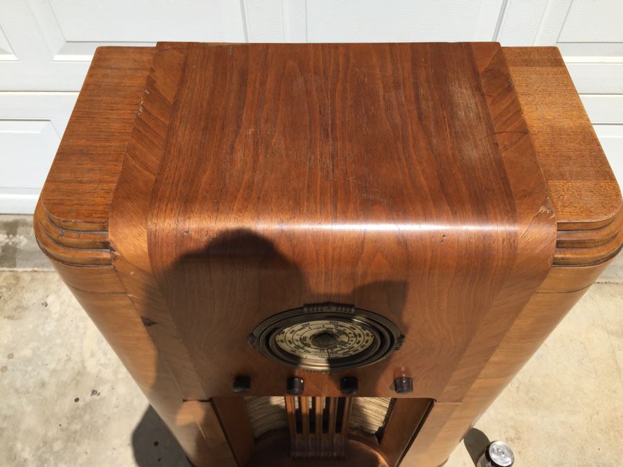Rare Art Deco Grunow Tube Radio With Teledial Model No. 1067 Wooden Cabinet [Photo 4]