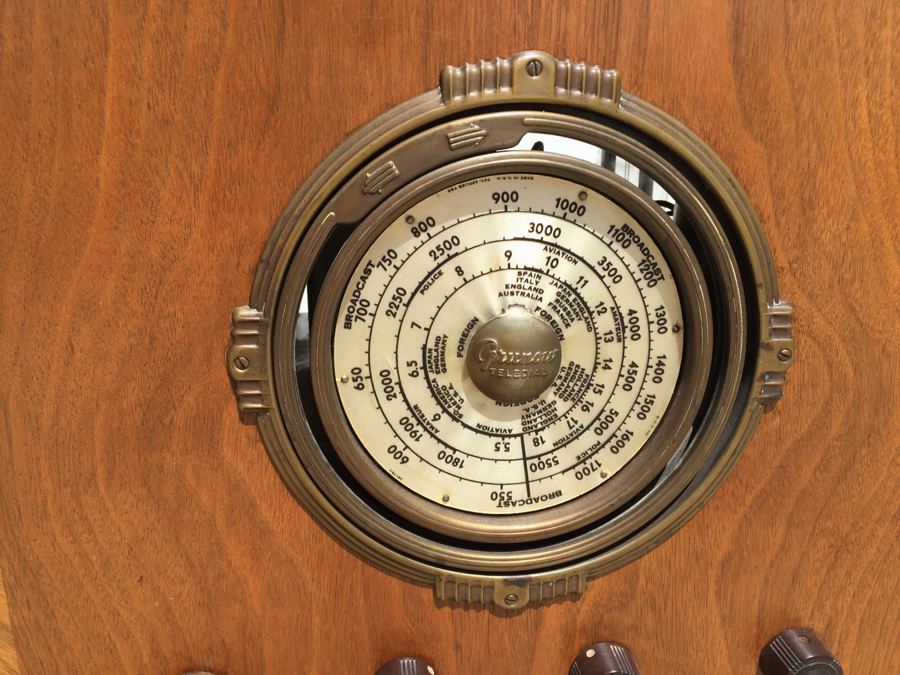 Rare Art Deco Grunow Tube Radio With Teledial Model No. 1067 Wooden Cabinet [Photo 6]
