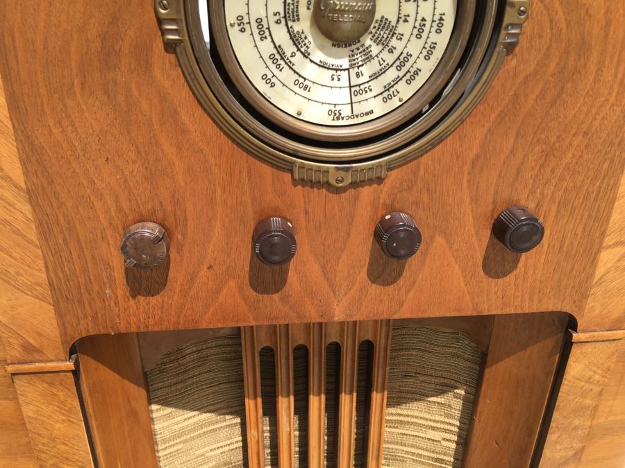 Rare Art Deco Grunow Tube Radio With Teledial Model No. 1067 Wooden Cabinet [Photo 8]