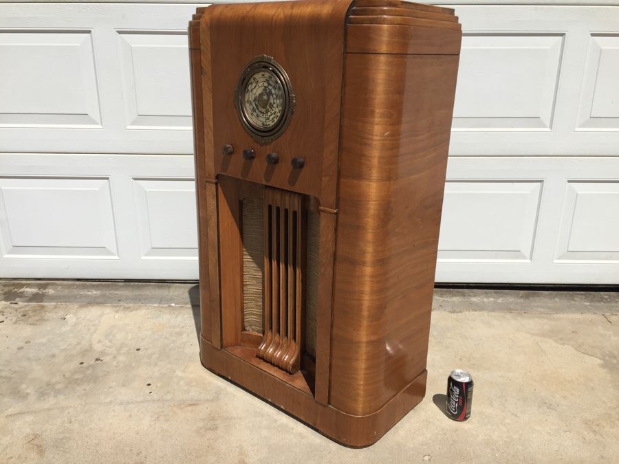 Rare Art Deco Grunow Tube Radio With Teledial Model No. 1067 Wooden Cabinet [Photo 11]
