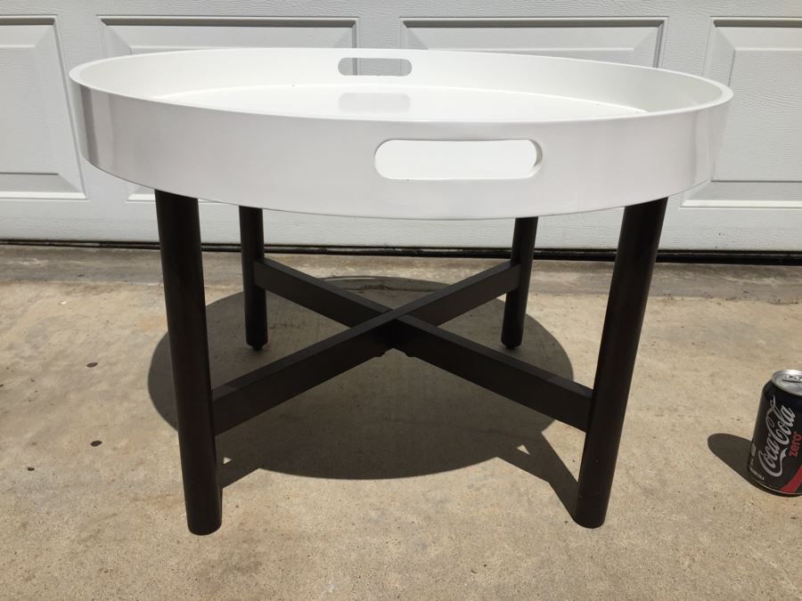 West Elm White Tray With Black Stand [Photo 7]