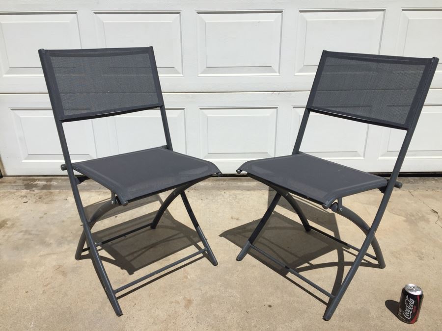 Pair Of Folding Metal Chairs [Photo 4]