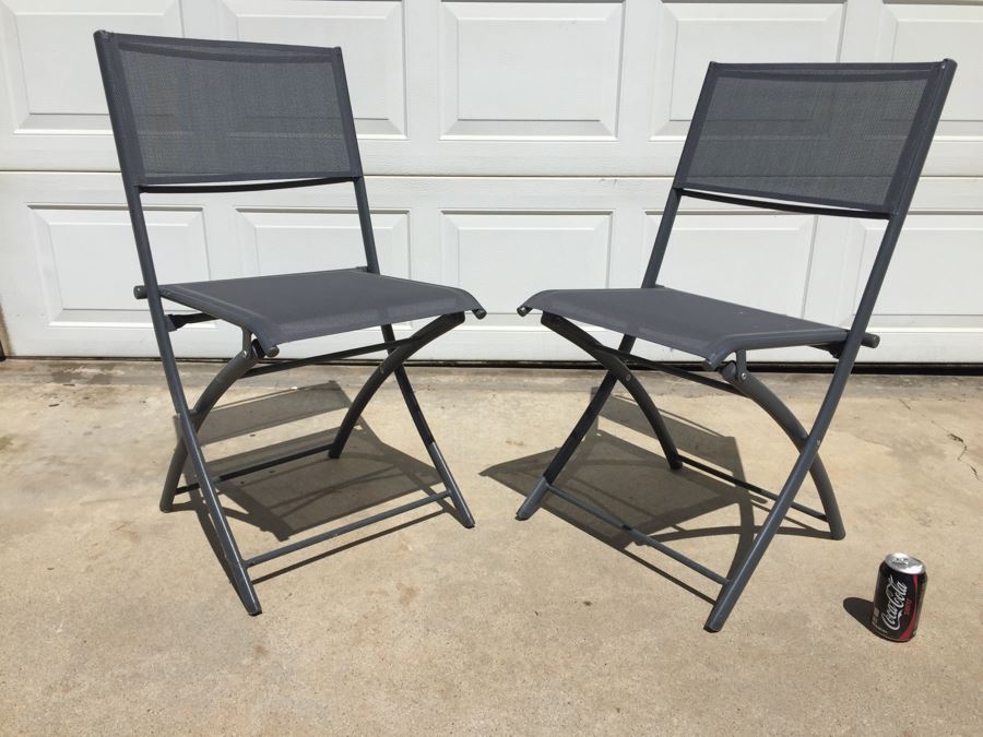 Pair Of Folding Metal Chairs