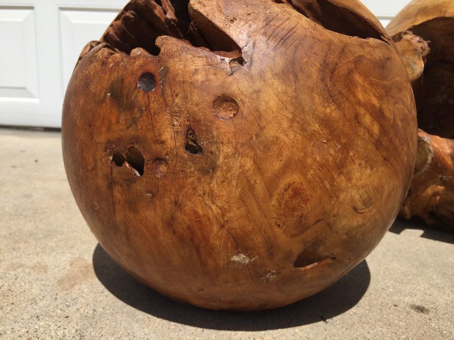 Various Round Carved Wood Balls [Photo 5]