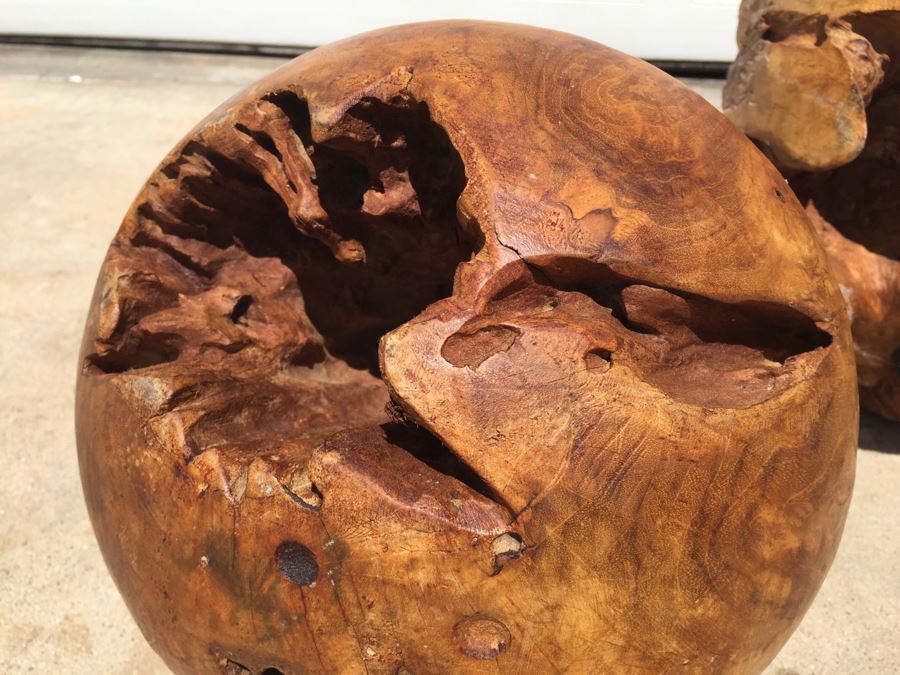 Various Round Carved Wood Balls [Photo 4]