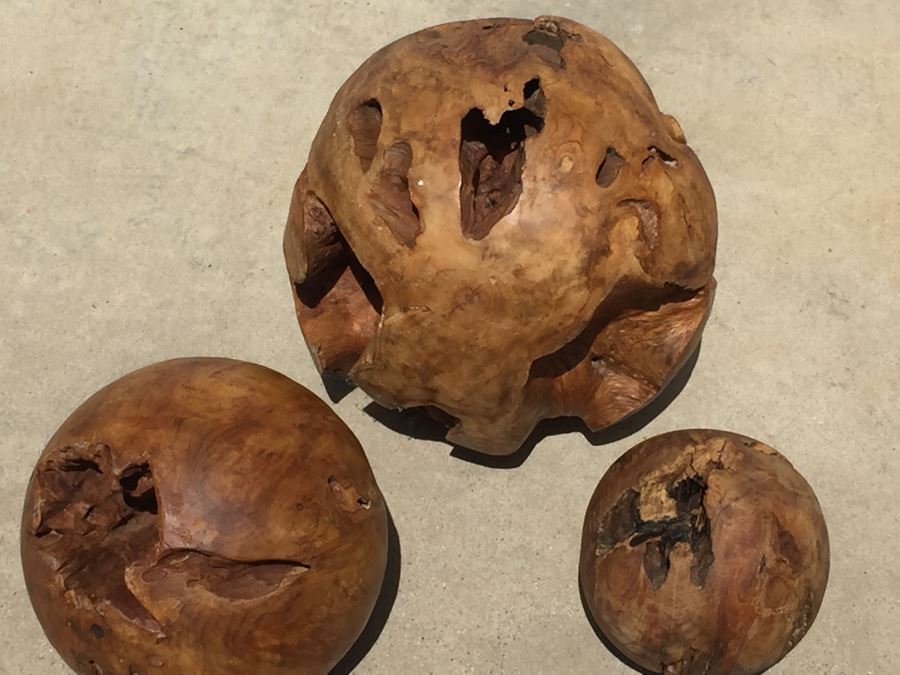 Various Round Carved Wood Balls [Photo 13]