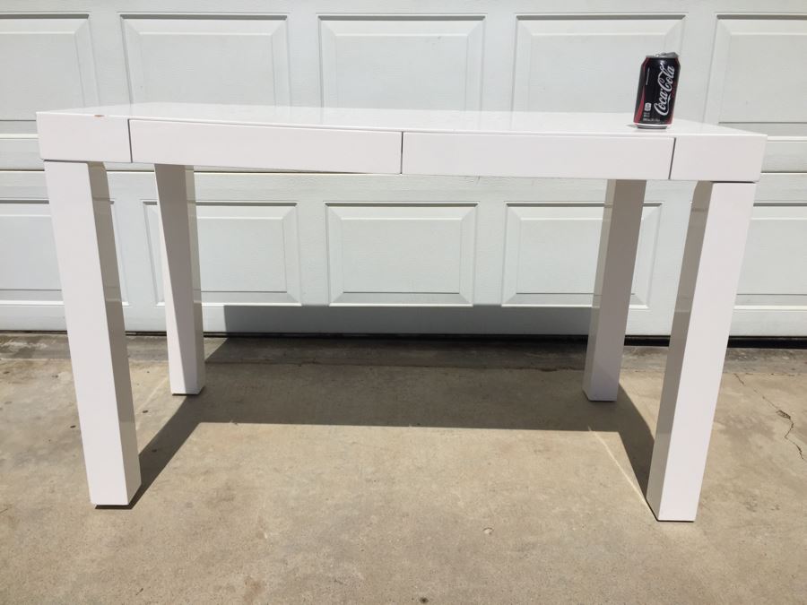 West Elm White Table Desk With 2 Drawers [Photo 4]