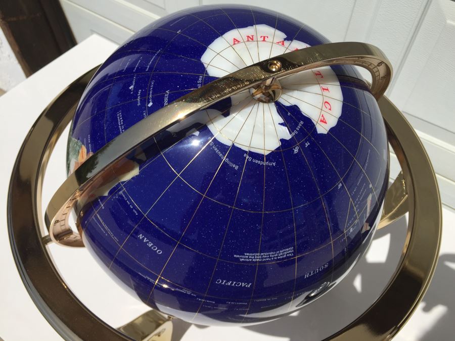 Hand Made Globe With Semi-Precious Stones Representing Countries And Oceans [Photo 15]