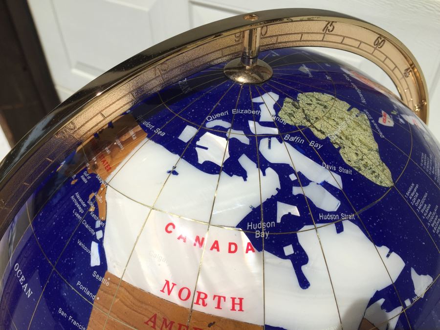 Hand Made Globe With Semi-Precious Stones Representing Countries And Oceans [Photo 13]