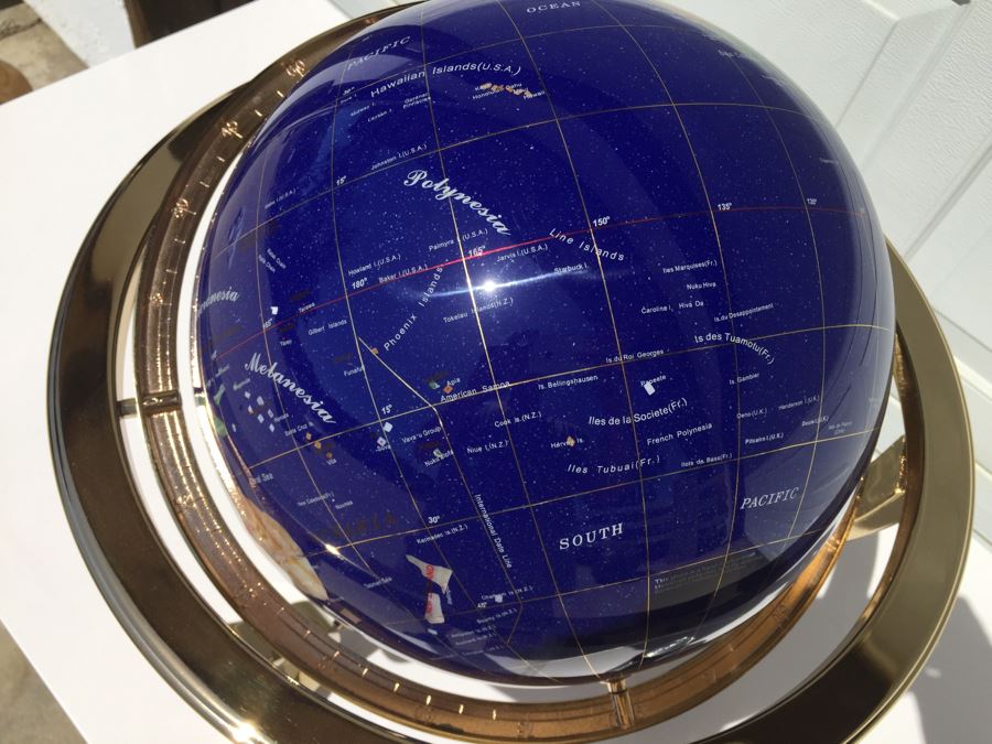 Hand Made Globe With Semi-Precious Stones Representing Countries And Oceans [Photo 10]