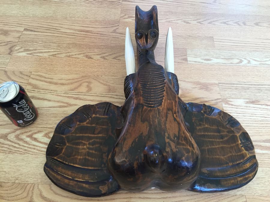 Carved Wooden Elephant's Head Wall Hanging [Photo 10]