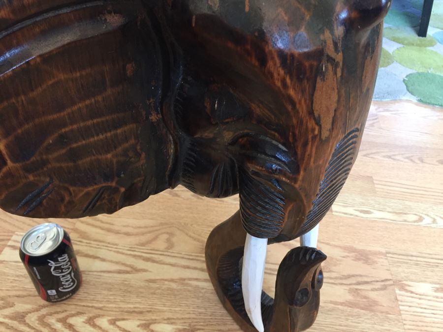 Carved Wooden Elephant's Head Wall Hanging [Photo 11]