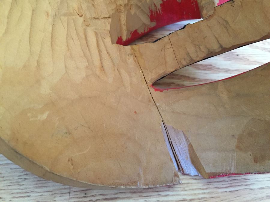 Carved Mask Appears Pacific Northwest - See Cracks And Damage In Photos [Photo 12]