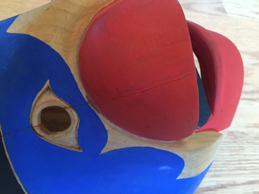 Carved Mask Appears Pacific Northwest - See Cracks And Damage In Photos [Photo 10]