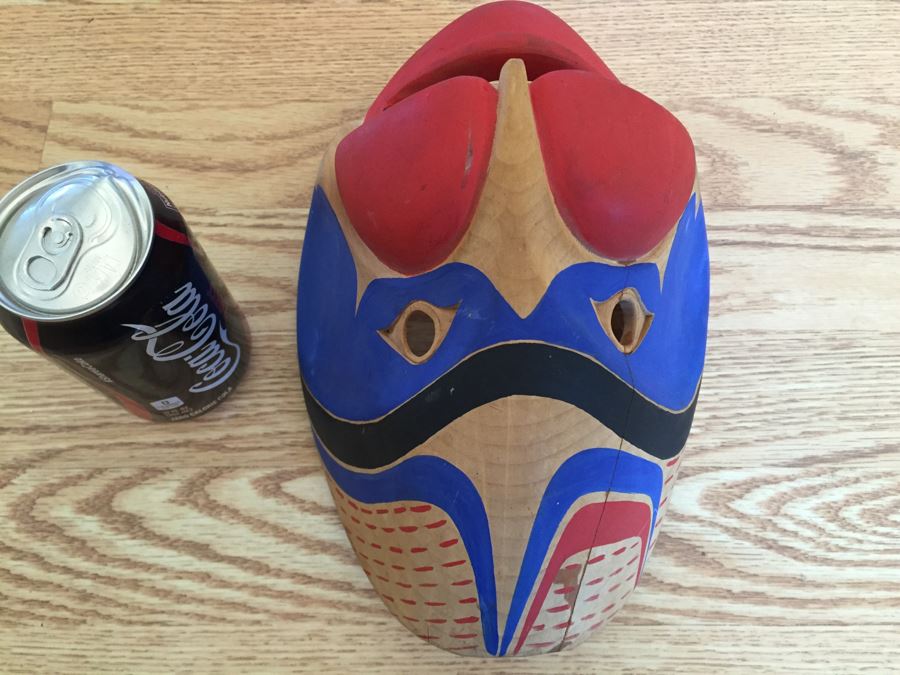 Carved Mask Appears Pacific Northwest - See Cracks And Damage In Photos [Photo 7]