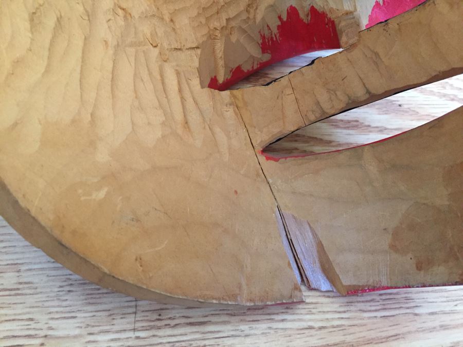 Carved Mask Appears Pacific Northwest - See Cracks And Damage In Photos [Photo 13]