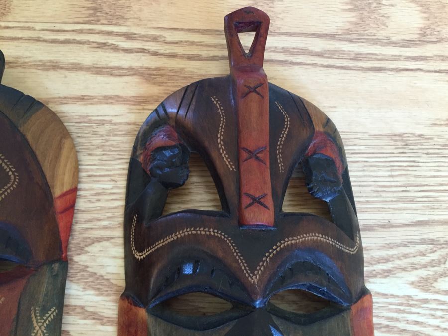 Pair Of Wooden African Masks [Photo 8]