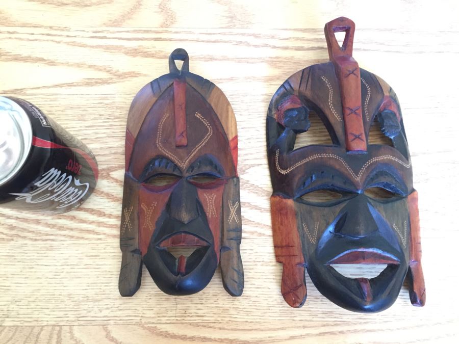 Pair Of Wooden African Masks [Photo 1]