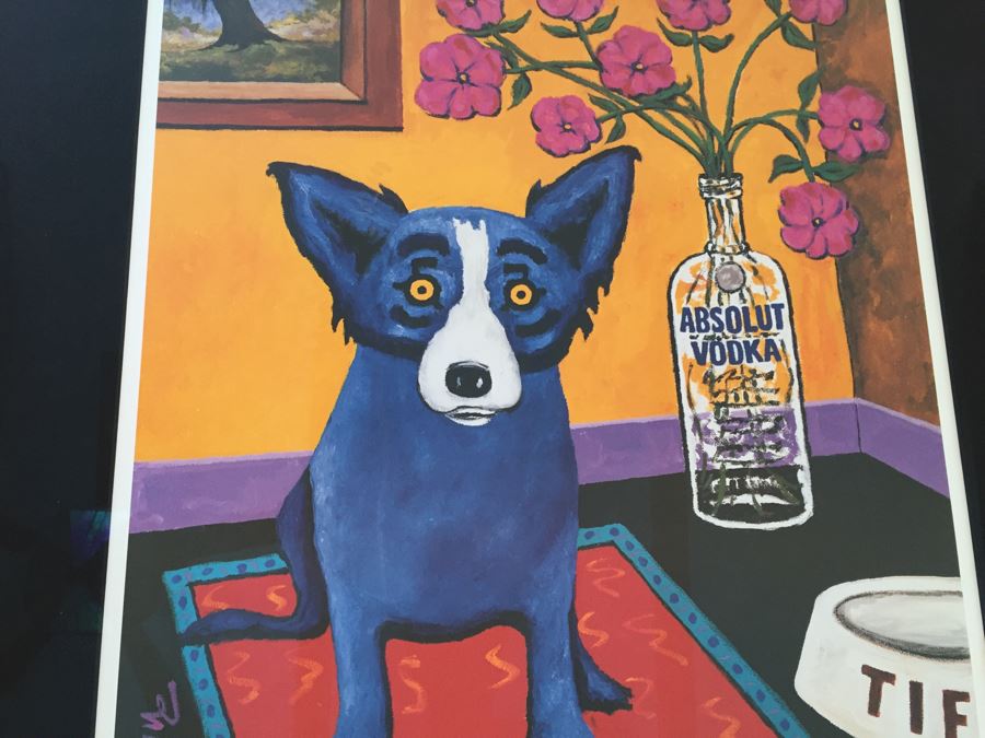 Framed George Rodrigue Blue Dog Signed Limited Edition Screenprint 'Absolut Rodrigue' 116 Of 200 [Photo 5]
