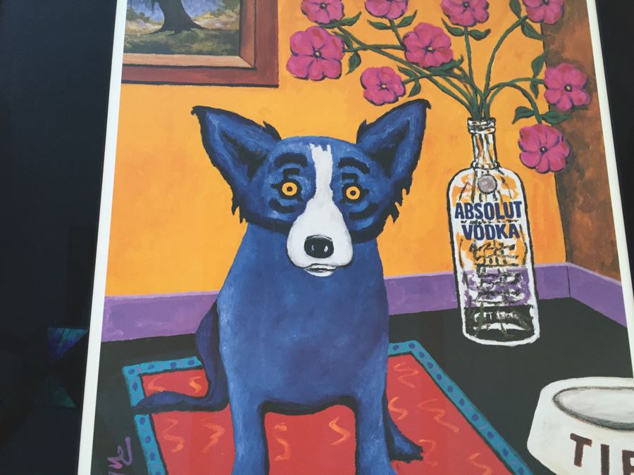 Framed George Rodrigue Blue Dog Signed Limited Edition Screenprint   19940 Lm2d 