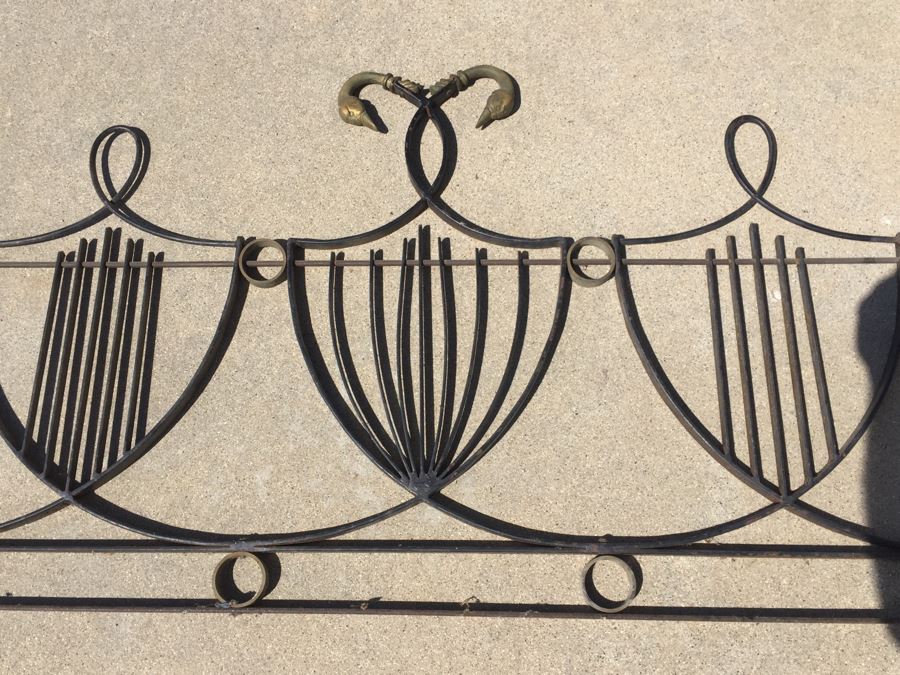Old Wrought Iron Headboard With Brass Duck Heads [Photo 10]
