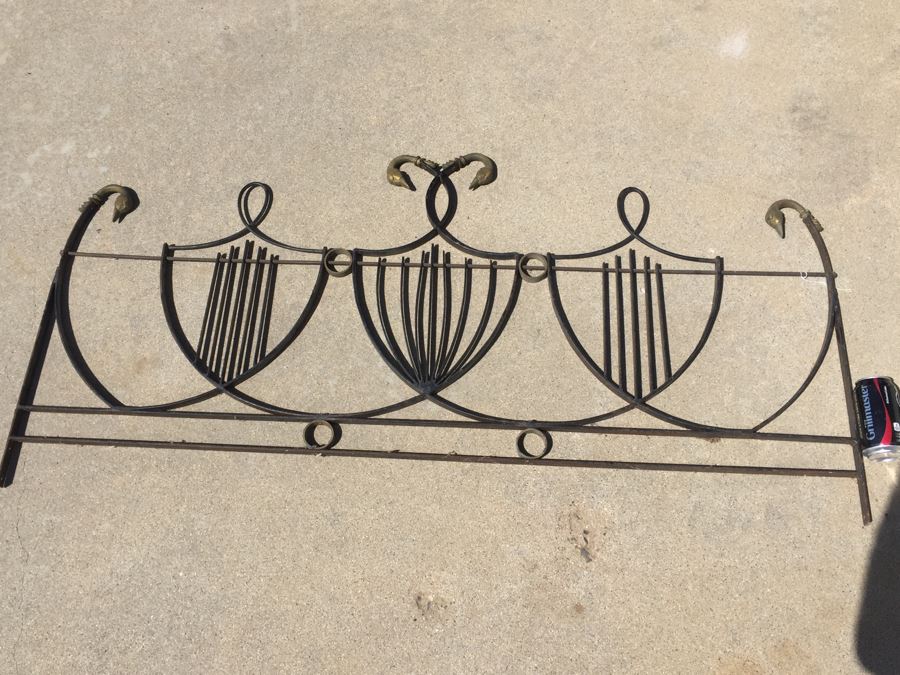 Old Wrought Iron Headboard With Brass Duck Heads [Photo 9]
