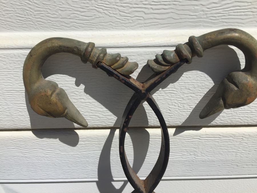 Old Wrought Iron Headboard With Brass Duck Heads [Photo 6]