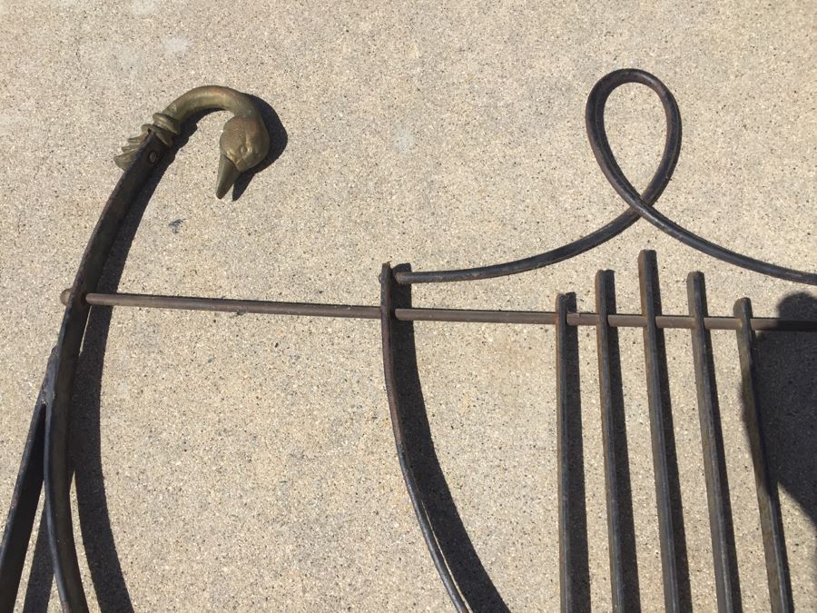 Old Wrought Iron Headboard With Brass Duck Heads [Photo 8]
