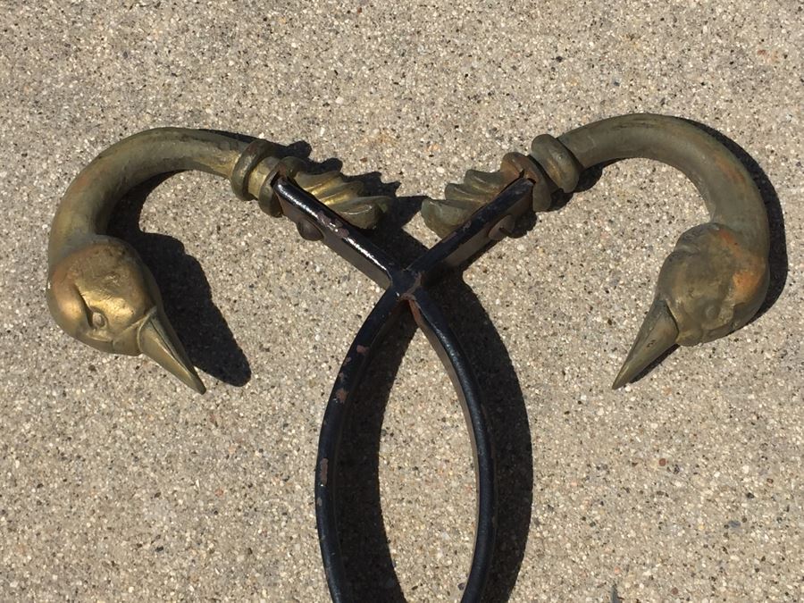 Old Wrought Iron Headboard With Brass Duck Heads [Photo 11]