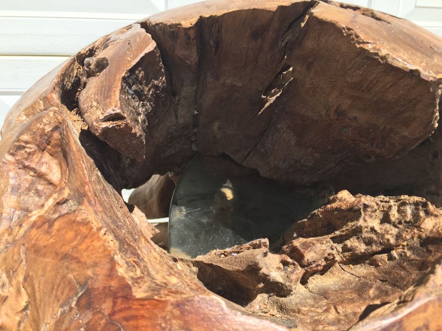 HUGE And HEAVY Spherical Carved Wood Table Base [Photo 11]
