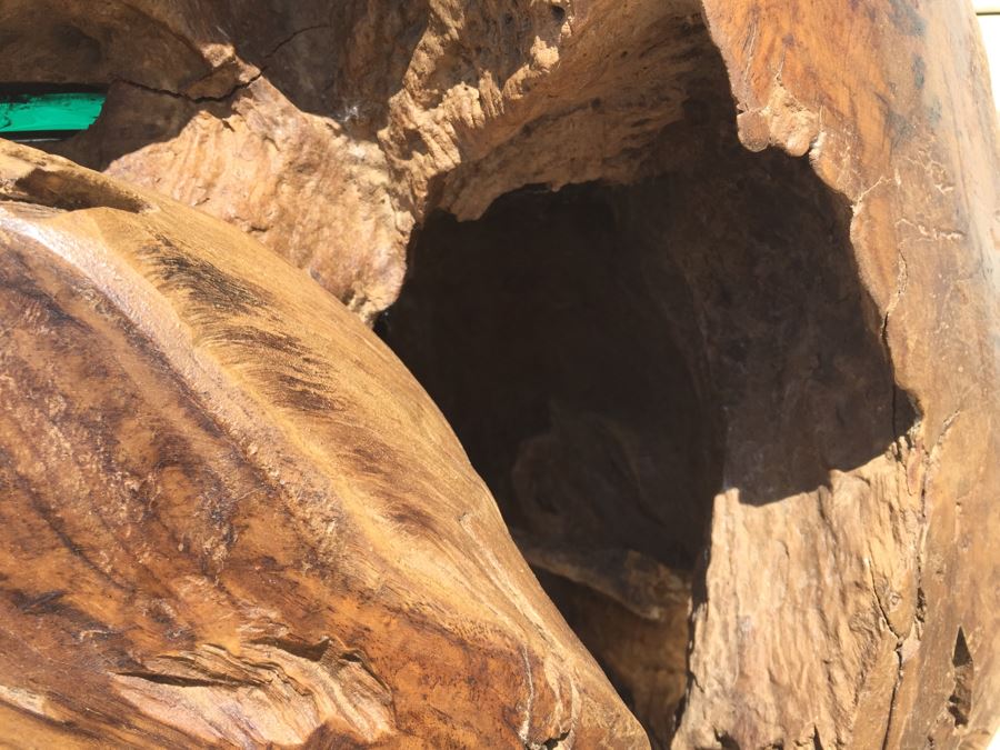 HUGE And HEAVY Spherical Carved Wood Table Base [Photo 20]