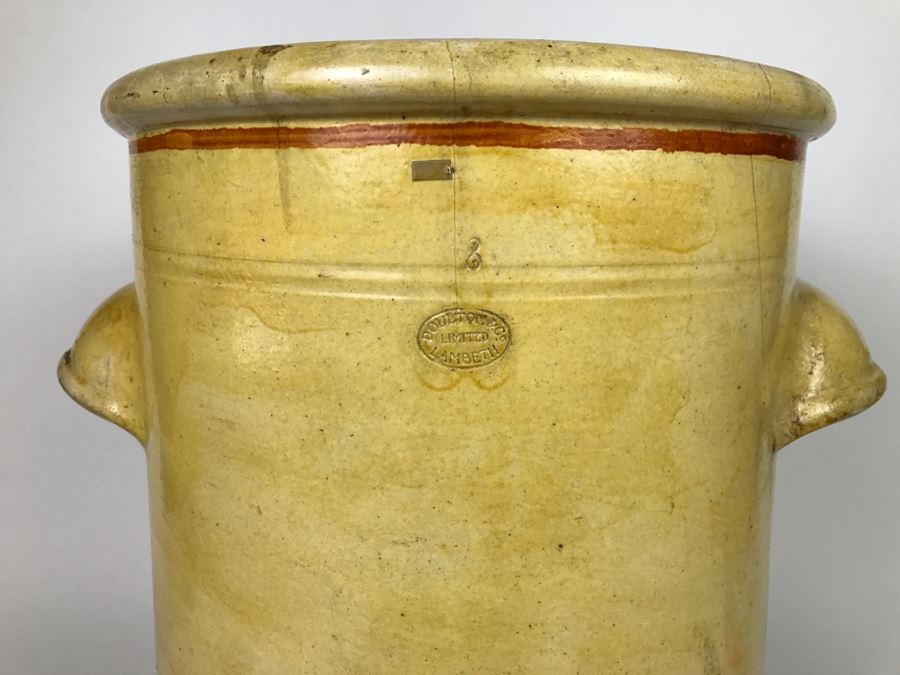 Large Antique 1857 Doulton & Co Lambeth Limited Art Pottery Hand Painted Milk Jug With Folk Art Farm Animal Scene Painting [Photo 31]