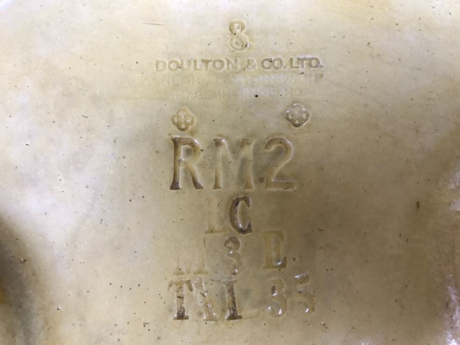 Large Antique 1857 Doulton & Co Lambeth Limited Art Pottery Hand Painted Milk Jug With Folk Art Farm Animal Scene Painting [Photo 23]