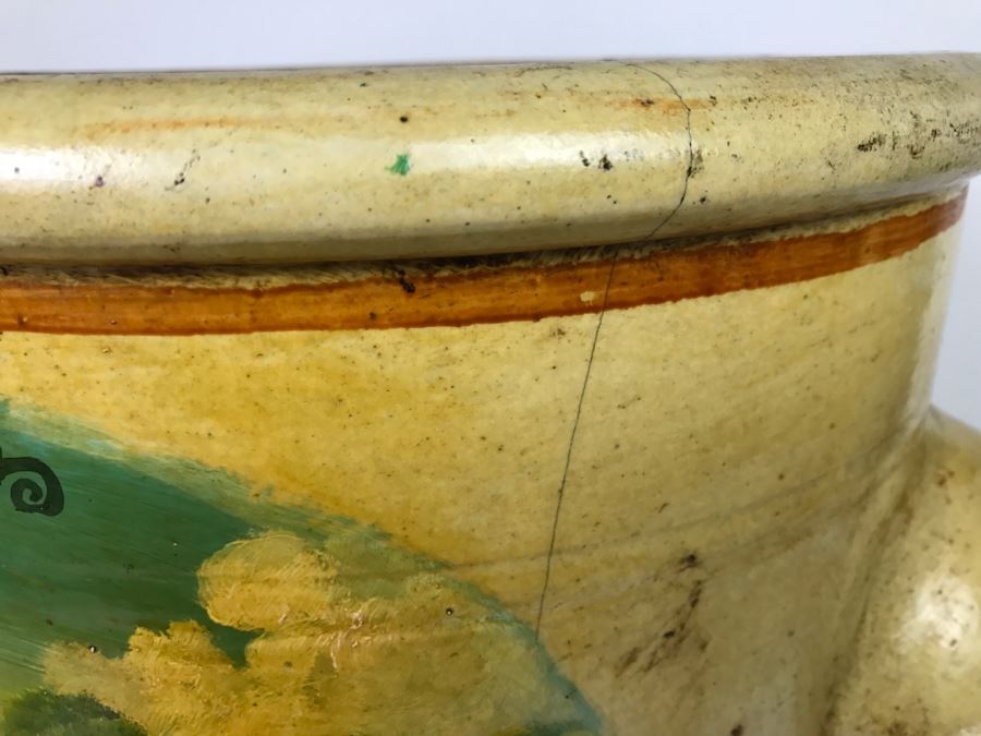 Large Antique 1857 Doulton & Co Lambeth Limited Art Pottery Hand Painted Milk Jug With Folk Art Farm Animal Scene Painting [Photo 29]