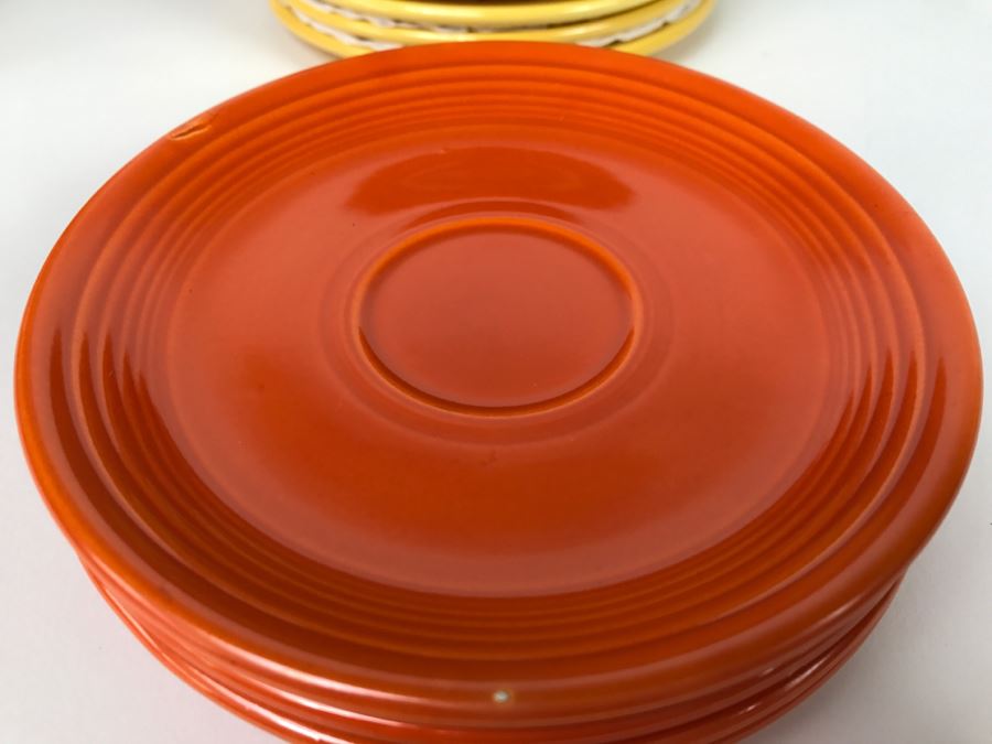 Early Original Fiesta Fiestaware HLO Genuine Cups, Saucers, Cake Plates, Teapot, Creamer And Sugar [Photo 23]