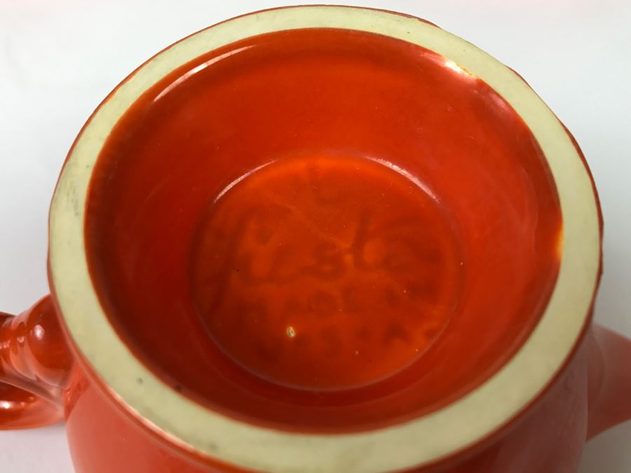 Early Original Fiesta Fiestaware HLO Genuine Cups, Saucers, Cake Plates, Teapot, Creamer And Sugar [Photo 9]