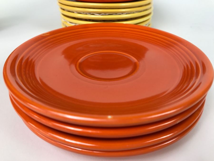 Early Original Fiesta Fiestaware HLO Genuine Cups, Saucers, Cake Plates, Teapot, Creamer And Sugar [Photo 22]