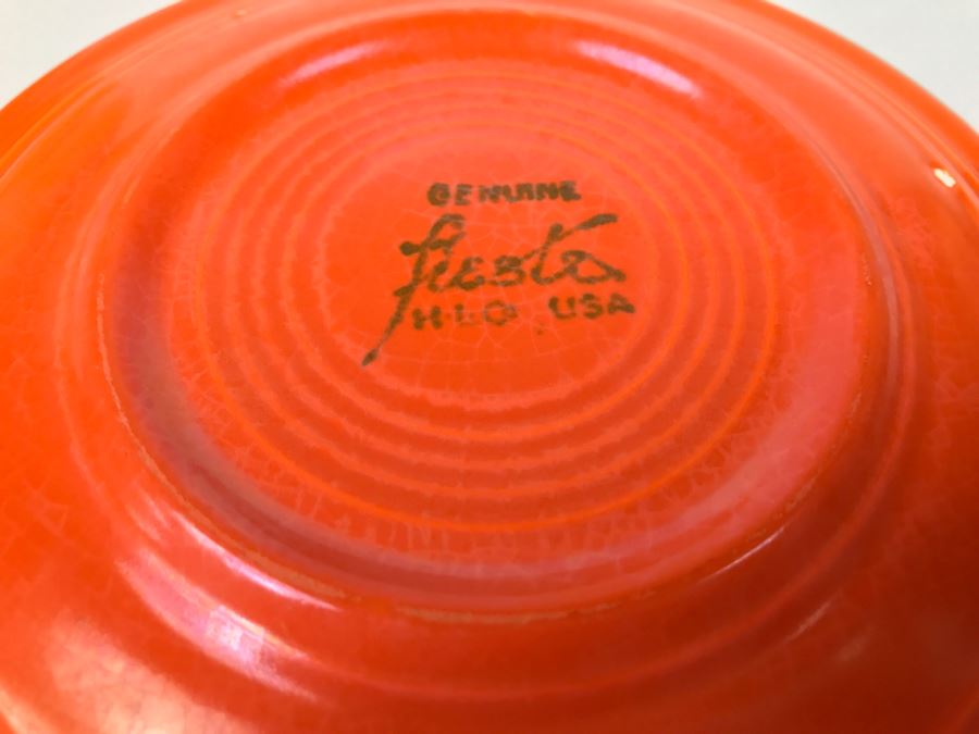Early Original Fiesta Fiestaware HLO Genuine Cups, Saucers, Cake Plates, Teapot, Creamer And Sugar [Photo 28]