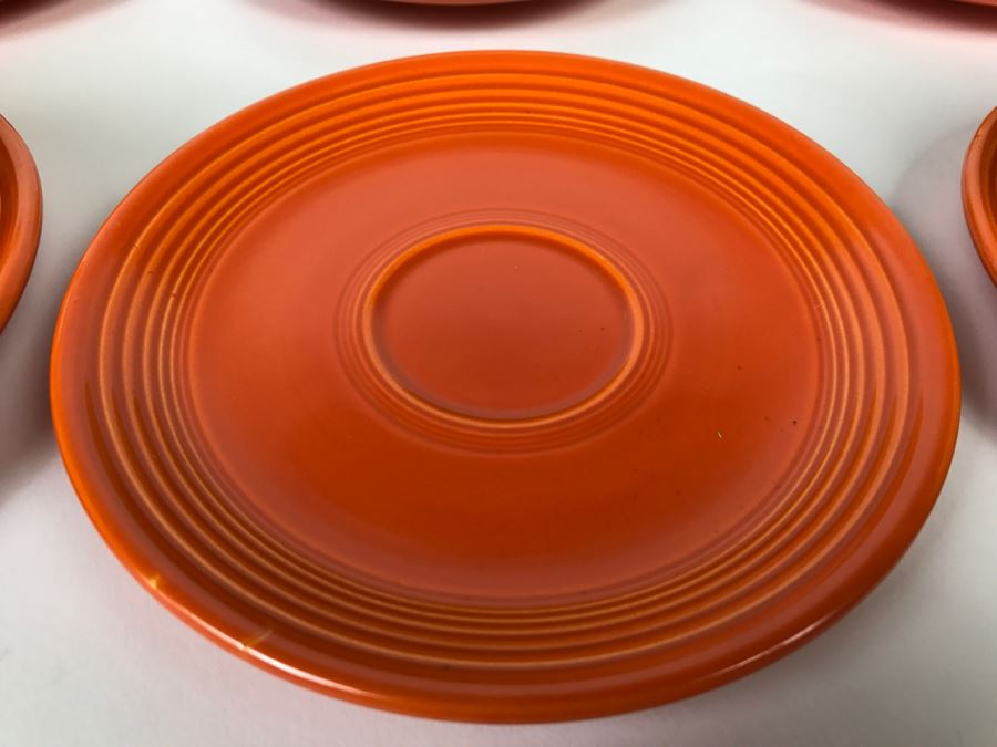 Early Original Fiesta Fiestaware HLO Genuine Cups, Saucers, Cake Plates, Teapot, Creamer And Sugar [Photo 14]