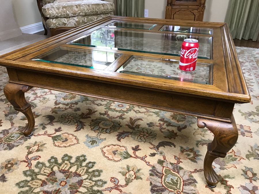 Drexel Heritage Wood And Glass Coffee Table