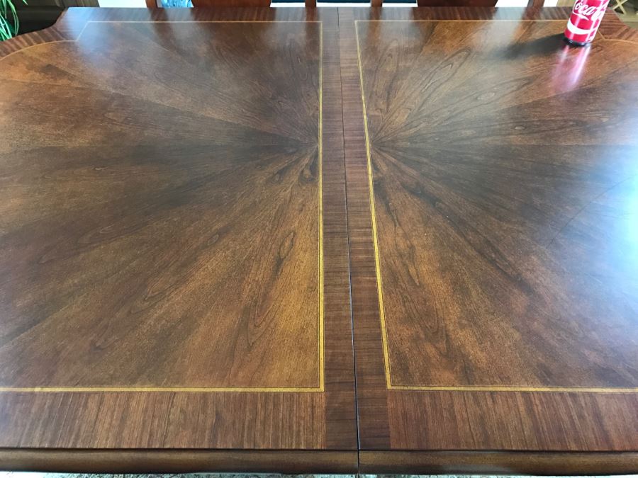 Formal Dining Table With Two Leaves And 8 Chairs [Photo 2]