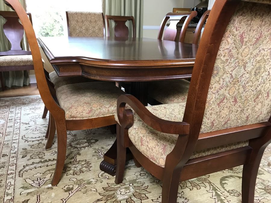 Formal Dining Table With Two Leaves And 8 Chairs [Photo 9]