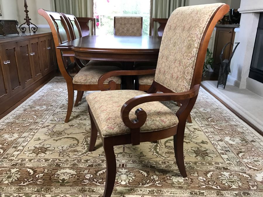 Formal Dining Table With Two Leaves And 8 Chairs [Photo 3]